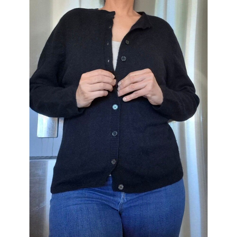 Dialogue Wool & Rabbit Hair Blend Button Up Sweater Sz M